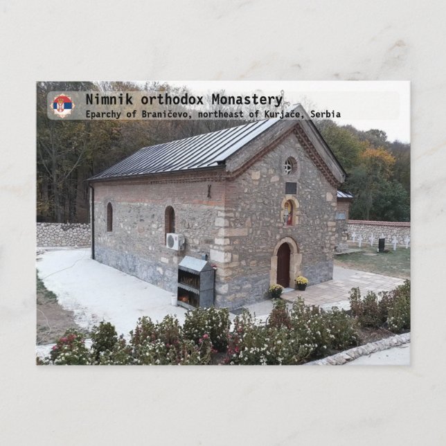 Postal MONASTERIOS SERBIOS - Monasterio ortodoxo de Nimni (Anverso)