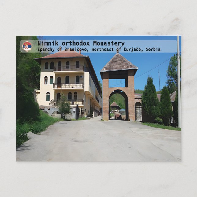 Postal MONASTERIOS SERBIOS - Monasterio ortodoxo de Nimni (Anverso)