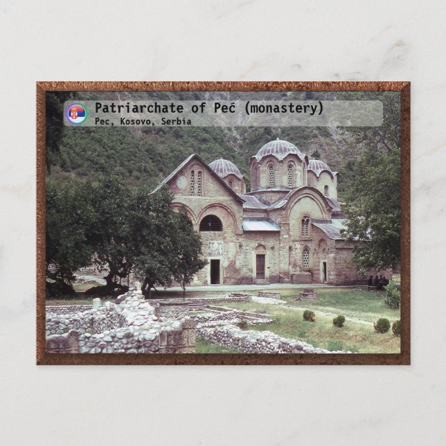Postal MONASTERIOS SERBIOS - Patriarcado de Peć 3 (Anverso)