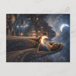 Postal Mondgöttin mit leuchtender Sichel