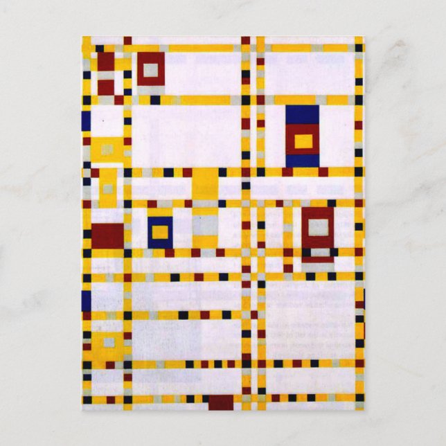Postal Mondrian - Broadway Boogie Woogie (Anverso)