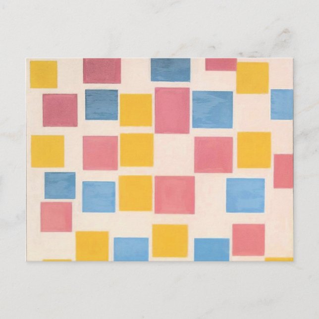 Postal Mondrian - Composición con campos de color (Anverso)
