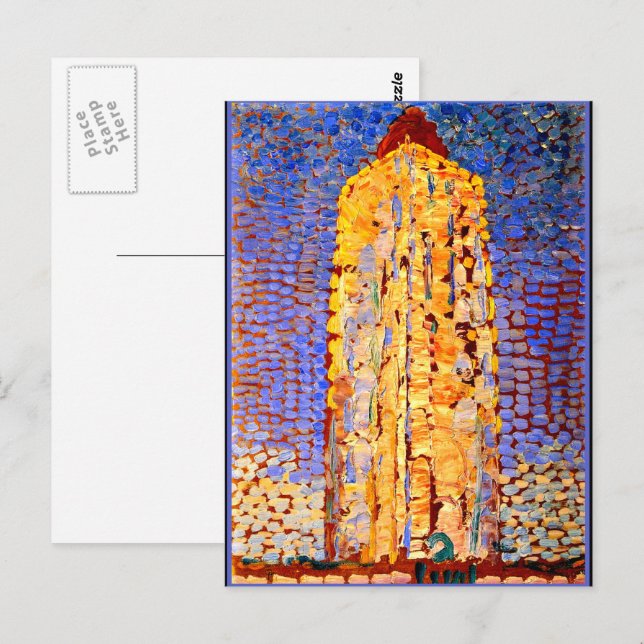 Postal Mondrian - Faro en Westkapelle (Anverso / Reverso)
