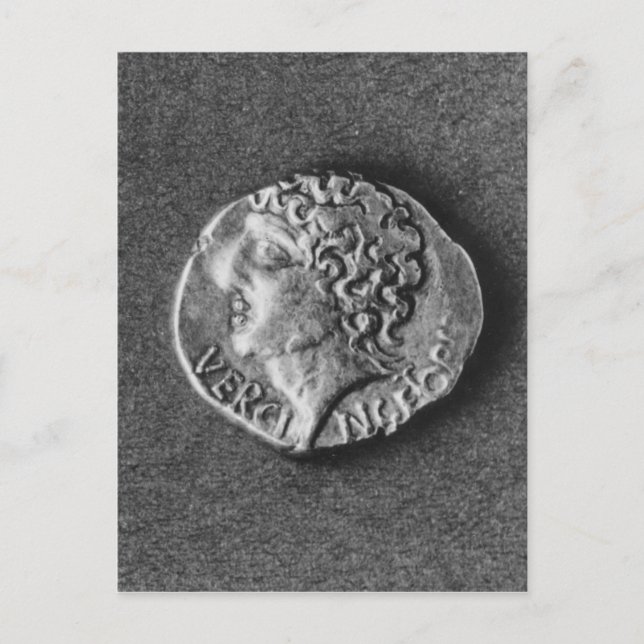 Postal Moneda con efigie de Vercingetorix (Anverso)