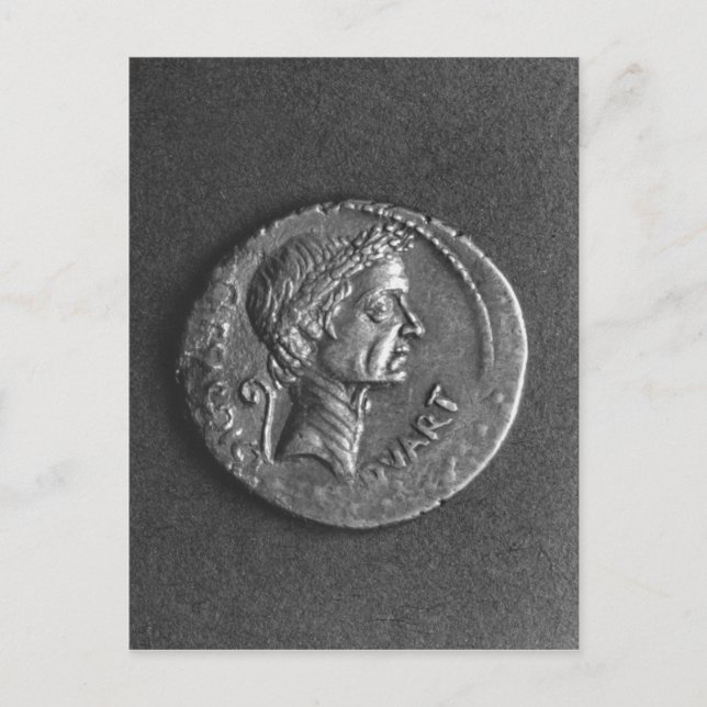 Postal Moneda con retrato de Julio César (Anverso)
