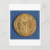 Moneda de oro, con San Juan Bautista, siglo XVI