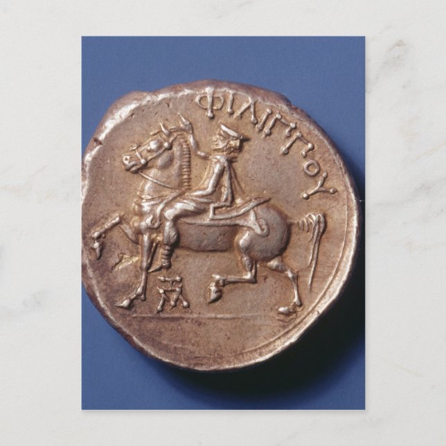 Postal Moneda de plata de Felipe II de Macedonia (Anverso)
