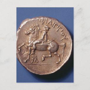 Postal Moneda de plata de Felipe II de Macedonia