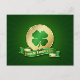 Postal Moneda de San Patricio Shamrock