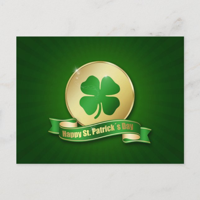 Postal Moneda de San Patricio Shamrock (Anverso)