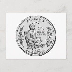 Postal Moneda de un cuarto de dólar del estado de Alabama