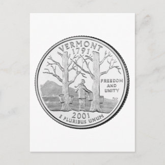 Postal Moneda de un cuarto de dólar del estado de Vermont