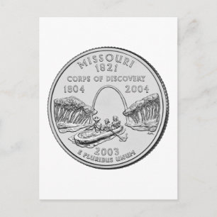 Postal Moneda de veinticinco centavos del estado de Misso
