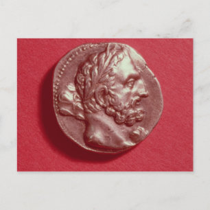 Postal Moneda púnica con la cabeza de Hamilcar Barca