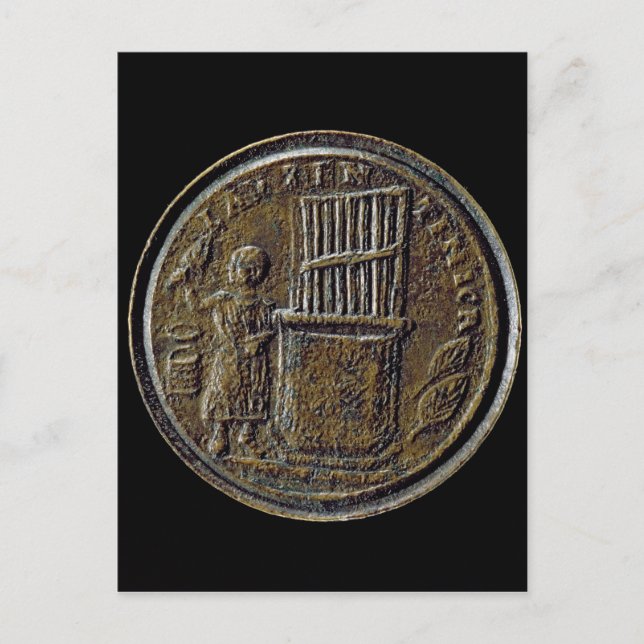 Postal Moneda romana que representa un órgano (Anverso)