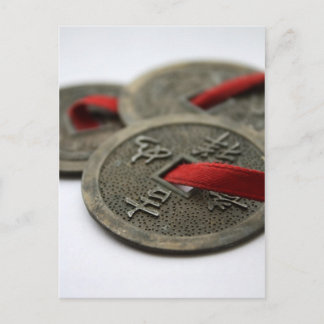 Postal Monedas chinas de buena suerte