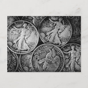 Postal Monedas de libertad a pie