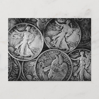 Postal Monedas de libertad a pie