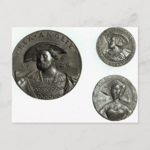 Postal Monedas que representan a Enrique VIII y Anne Bole