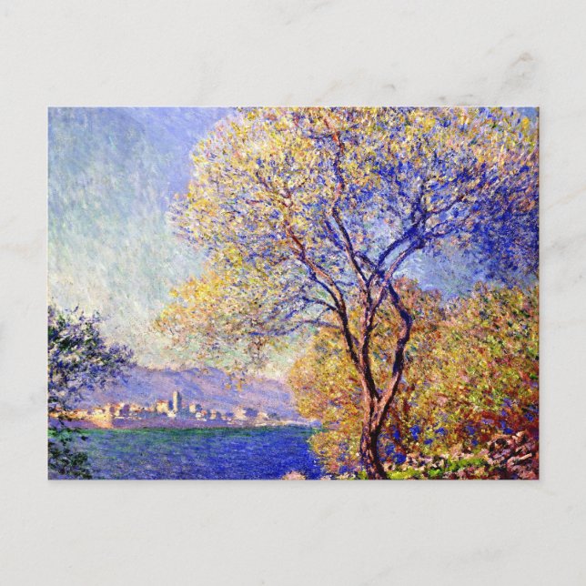 Postal Monet - Antibes vistas desde los jardines de Salis (Anverso)