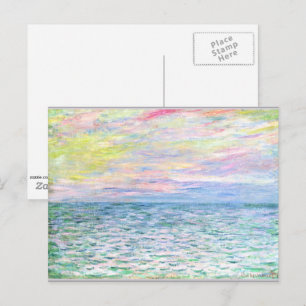 Postal Monet - Atardecer en Pourville, 