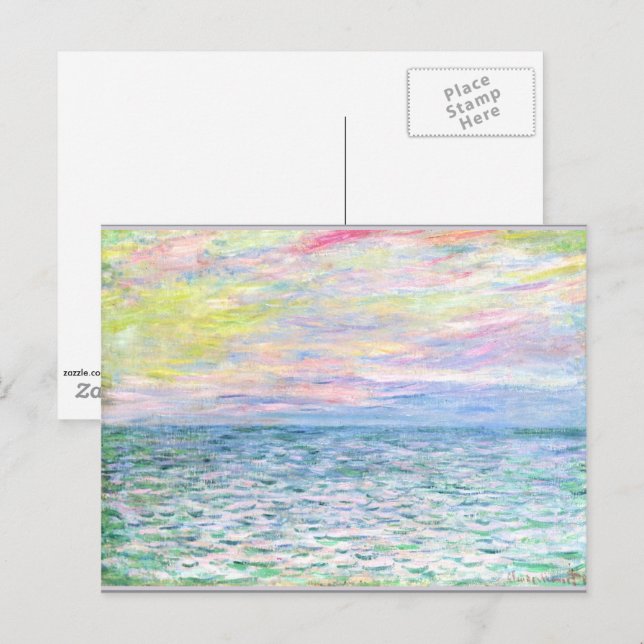 Postal Monet - Atardecer en Pourville,  (Anverso / Reverso)
