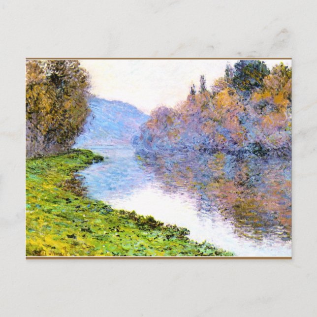 Postal Monet - Bancos del Sena en Jenfosse (Anverso)