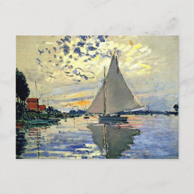 Postal Monet - Barco de vela en Le Petit-Gennevilliers (Anverso)