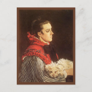 Postal Monet - Camille con un perro pequeño
