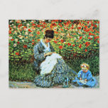 Postal Monet - Camille Monet y el niño<br><div class="desc">Pintura de Claude Monet,  Camille Monet y Child.</div>