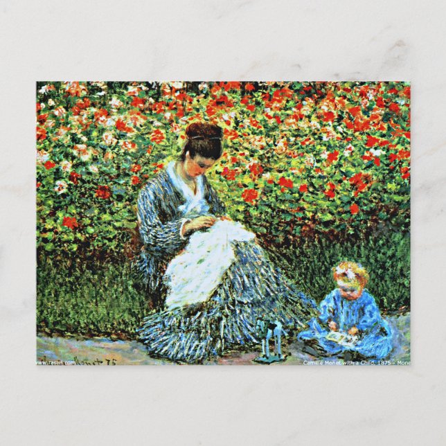 Postal Monet - Camille Monet y el niño (Anverso)