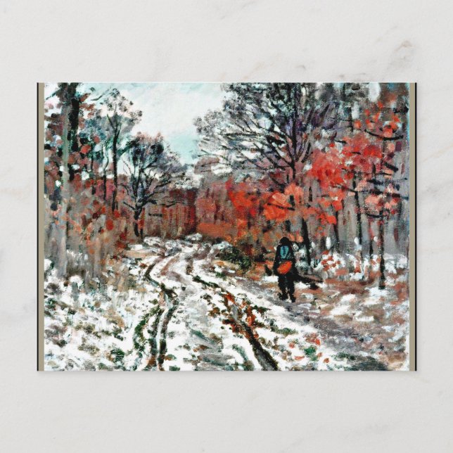 Postal Monet - Camino a través del bosque, efecto Nieve (Anverso)