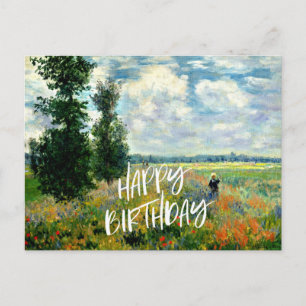 Postal Monet - Campo de amapola, Argenteuil, saludo de cu