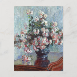 Postal Monet Chrysanthemums Vintage Floral Impressionismo