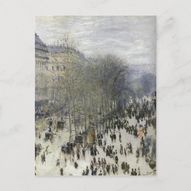 Postal Monet, Claude Boulevard des Capucines 1873 Techniq (Anverso)