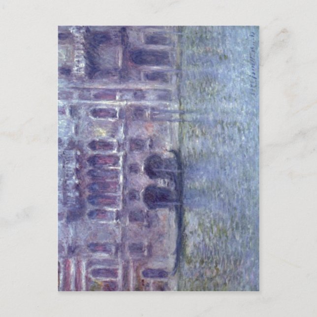 Postal Monet, Claude Palazzo da Mula, Venedig 1908 Techni (Anverso)