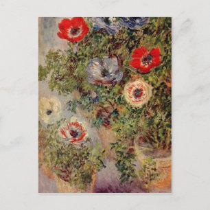 Postal Monet, Claude Stilleben mit Anemonen um 1885 c. 18
