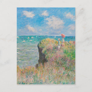Postal Monet Cliff Walk en la pintura impresionista del p