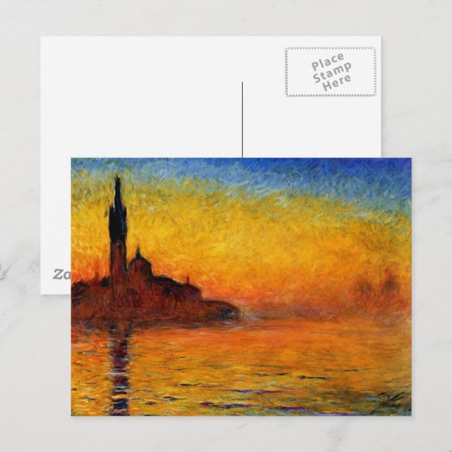 Postal Monet - Crepúsculo Venecia (Anverso / Reverso)