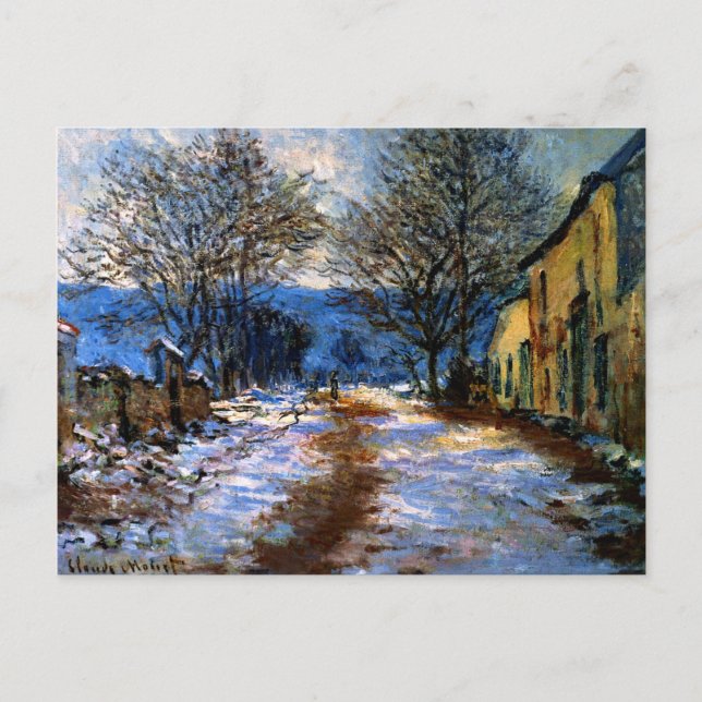Postal Monet - Efecto de la nieve en Limetz (Anverso)