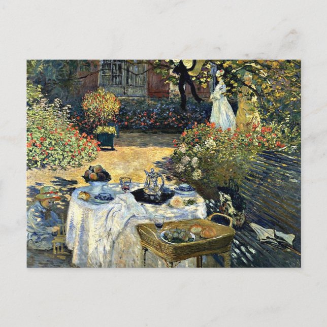 Postal Monet - El almuerzo, obra de arte de 1873 (Anverso)