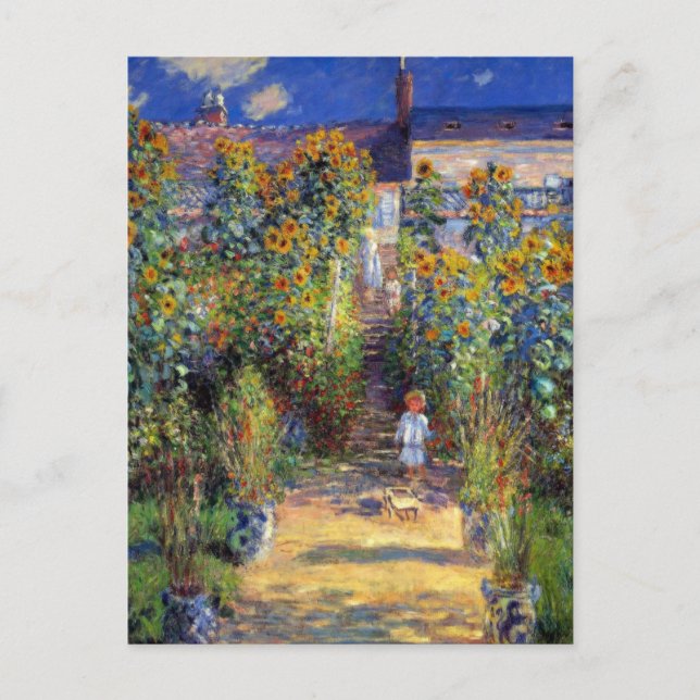Postal Monet, el jardín del artista en Vetheuil (Anverso)