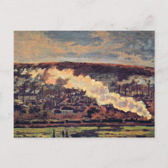 Postal Monet - El tren, 1872, (Anverso)