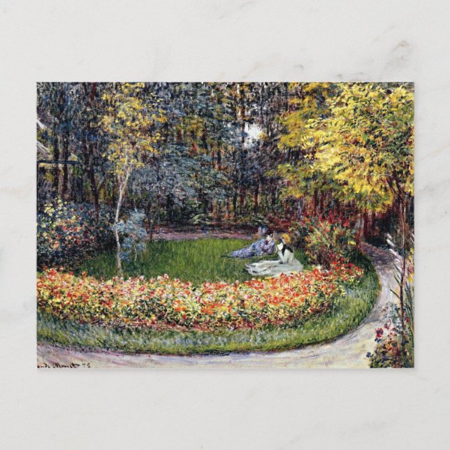 Postal Monet - En el jardín, famoso cuadro (Anverso)