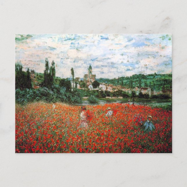 Postal Monet Field of Red Poppies Postcard (Anverso)