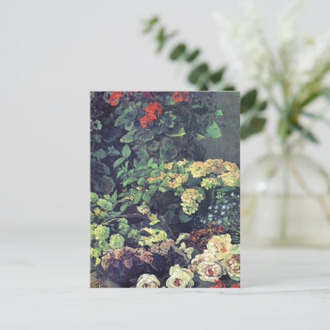 Postal Monet - Flores de primavera (Anverso de pie)