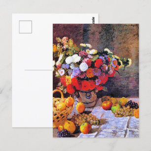 Postal Monet - Flores y fruta