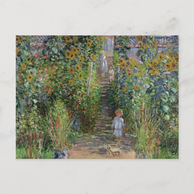 Postal Monet Garden Vetheuil Impresionim Pintura (Anverso)