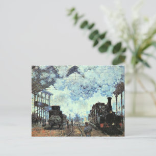 Postal Monet - Gare St. Lazare, llegada del tren