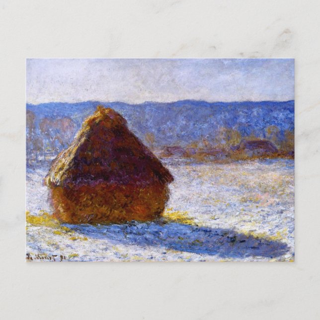 Postal Monet - Grainstack en la mañana (Anverso)